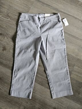 cleo Gray Cropped Straight-Leg Pants